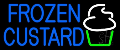 Blue Frozen Custard With Logo 2 Neon Sign
