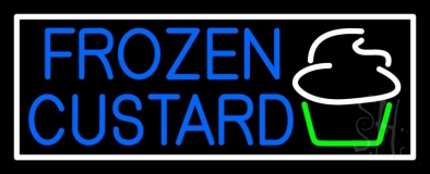 Blue Frozen Custard With Logo 3 Neon Sign