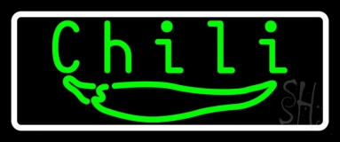 Green Chili With Border Neon Sign