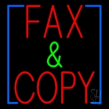 Red Fax And Copy With Border Neon Sign