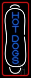 Blue Vertical Hot Dogs With Border Neon Sign