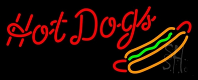 Cursive Red Hotdogs Neon Sign