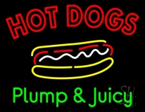 Double Stroke Hot Dogs Plump And Juicy Neon Sign