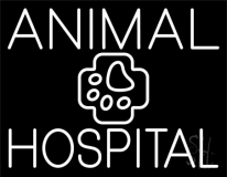 White Animal Hospital With Logo Neon Sign