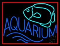 Aquarium Fish Logo With Border Neon Sign