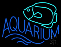 Aquarium With Fish Logo Neon Sign