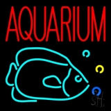 Red Aquarium Fish Logo Neon Sign