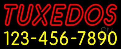 Double Stroke Tuxedos With Phone Numbers Neon Sign