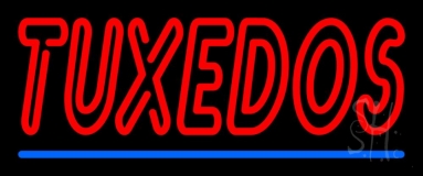 Red Tuxedos Blue Line Neon Sign