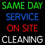 Same Day Service On Site Cleaning Block Neon Sign