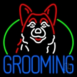 Dog Blue Grooming Neon Sign