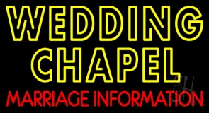 Double Stroke Wedding Chapel Marriage Information Neon Sign