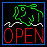 Fish Open Neon Sign