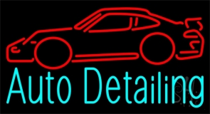 Auto Detailing With Car Logo 1 Neon Sign
