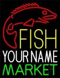 Custom Red Fish Logo Market Neon Sign