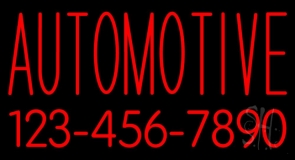 Automotive With Phone Number Neon Sign