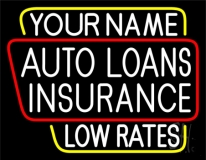 Custom Auto Loans Insurance Neon Sign