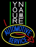 Custom Vertical Automotive Service Oval Neon Sign