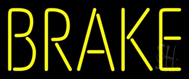 Yellow Brake Neon Sign