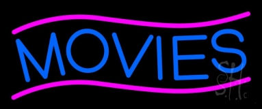 Blue Movies Neon Sign