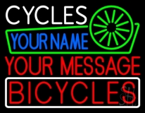 Custom Blue Name Red Bicycles Neon Sign