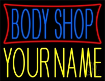 Custom Body Shop With Border 2 Neon Sign