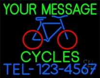 Custom Cycles With Phone Number Neon Sign