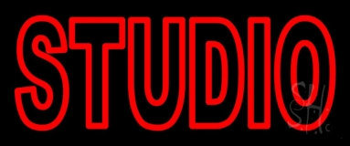 Double Stroke Red Studio Neon Sign