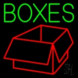 Green Boxes Logo Neon Sign