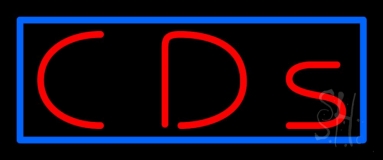 Red Cds With Blue Border Neon Sign
