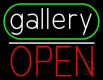 White Letters Gallery With Open 1 Neon Sign