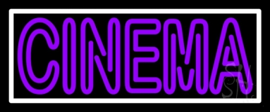 Double Stroke Purple Cinema Neon Sign