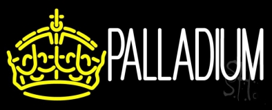 Palladium Block Yellow Crown Neon Sign
