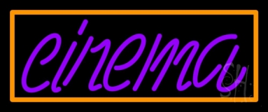 Purple Cinema With Border Neon Sign