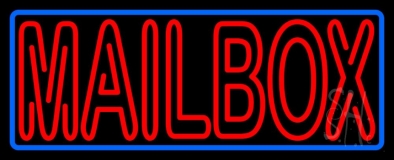 Red Double Stroke Mailbox Neon Sign