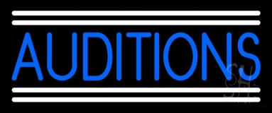 Blue Auditions Line Neon Sign