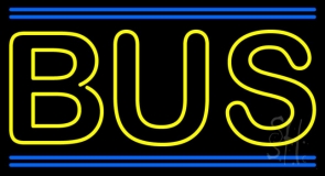 Double Stroke Yellow Bus Neon Sign