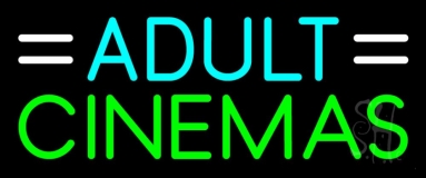 Turquoise Adult Green Cinemas Neon Sign