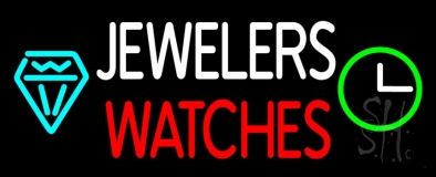 White Jewelers Red Watches Neon Sign
