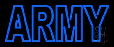 Blue Army Neon Sign