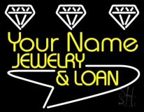 Custom Diamond Logo Jewelry And Loan Neon Sign