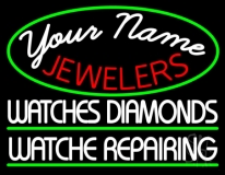 Custom Jewelers Diamonds Watch Repairing Neon Sign