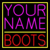 Custom Red Boots With Border Neon Sign