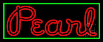 Green Border Red Pearl Cursive Neon Sign