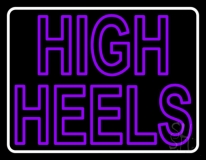 Purple High Heels With Border Neon Sign