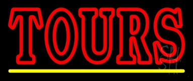 Double Stroke Red Tours With Line Neon Sign