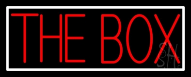The Box Block With White Border Neon Sign