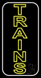 Vertical Yellow Trains Neon Sign