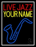 Custom Red Live Jazz Blue Logo And White Border Block Neon Sign