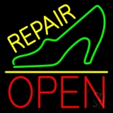 Green Sandal Repair Open Neon Sign